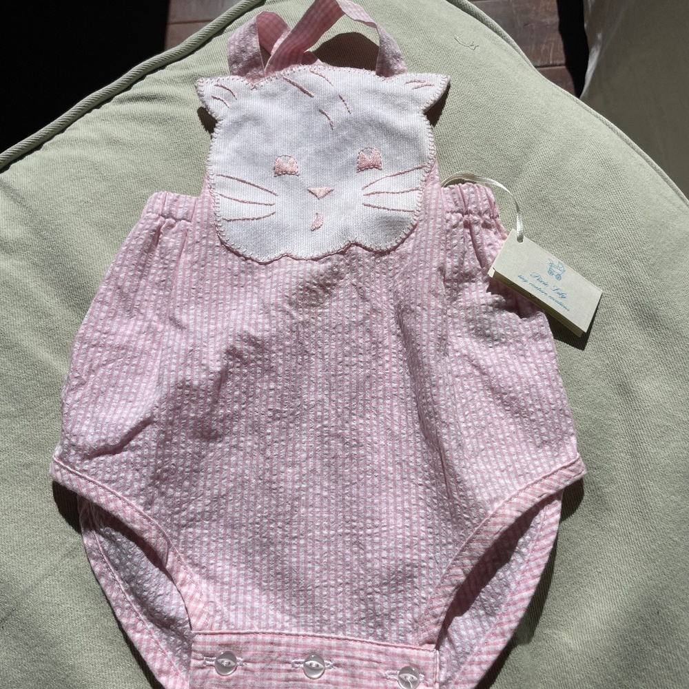 Adorable pink gingham romper